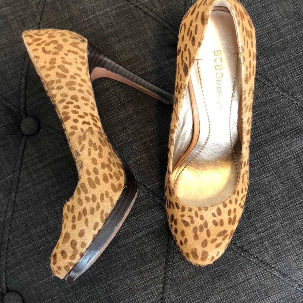 Bcbgeneration Tan Leopard Print Platform Pump - image 3